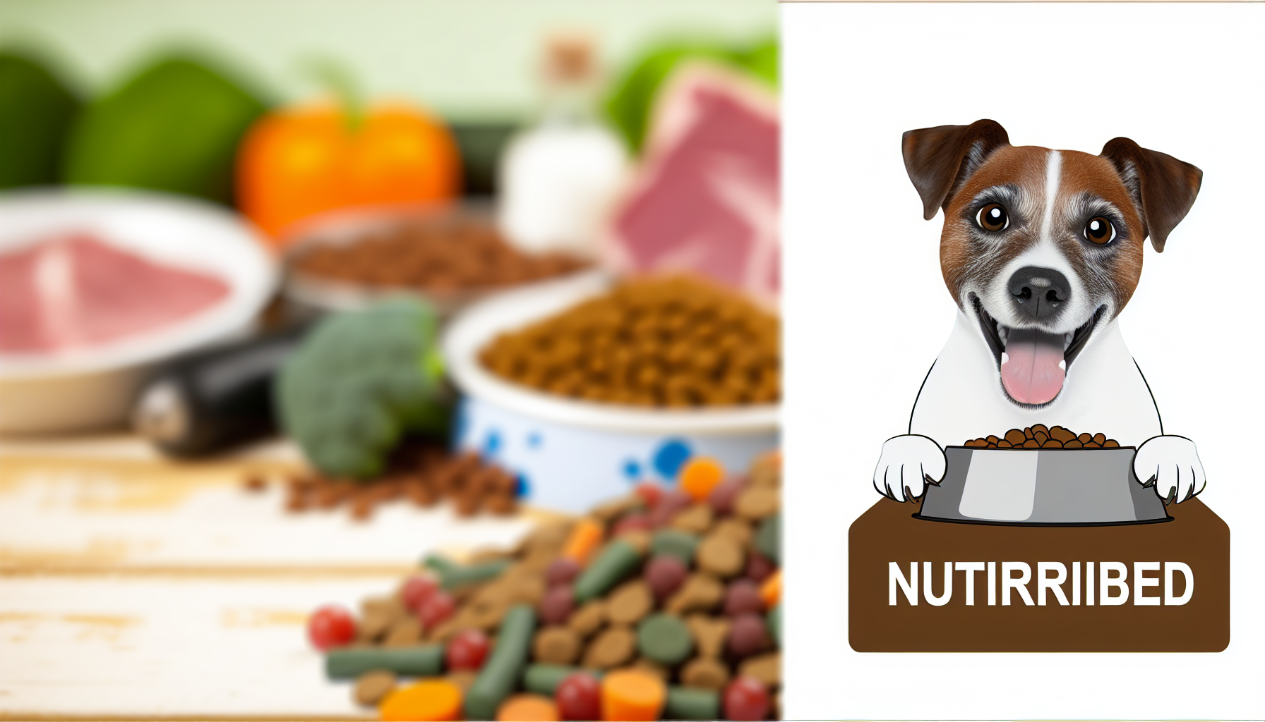 Eine Illustration eines gut genÃ¤hrten Hundes, der das Ergebnis einer angemessenen FÃ¼tterung ist. Der glÃ¼ckliche und energiegeladene Hund genieÃŸt seine nahrhafte und dichte Mahlzeit, die typischerweise aus einer ausgewogenen ErnÃ¤hrung mit Trockenfutter, Fleisch, GemÃ¼se und hundesicheren FrÃ¼chten besteht. Dieses Bild betont verantwortungsvolle Tierhaltung, insbesondere den Fokus auf TierernÃ¤hrung und -pflege. Der Hintergrund kÃ¶nnte eine saubere und hygienische FÃ¼tterungsumgebung zeigen, mÃ¶glicherweise mit einem sauberen Hundenapf und einer Auswahl an gesunden Lebensmitteln, die zu einer gesunden HundediÃ¤t beitragen.