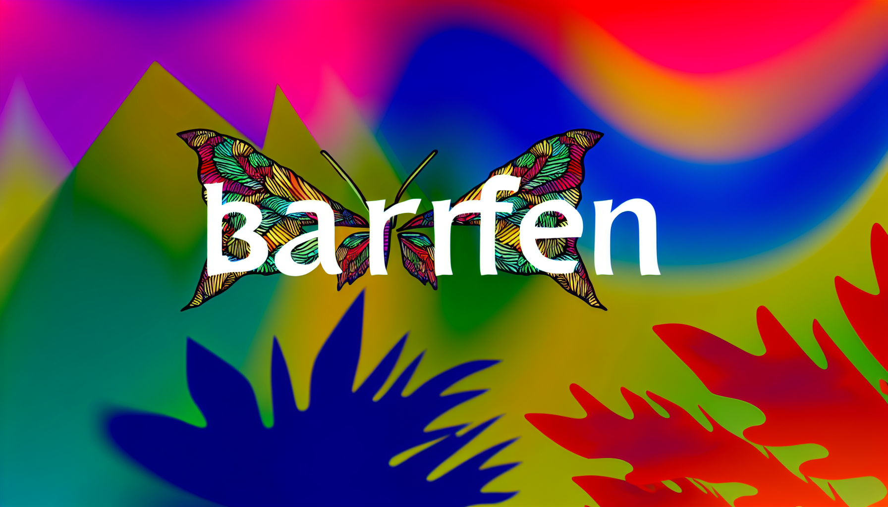 Ein Bild, das ein fantastisches, unsinniges Wort darstellt - 'Barfen'. Dies könnte vielleicht ein skurriles Wesen sein, eine Fusion aus einem Schmetterling und einem Farn. Stellen Sie sich ein solches Wesen vor, das inmitten des lebhaften Laubs eines tropischen Regenwaldes lebt.